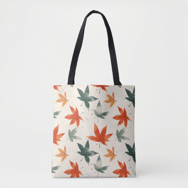 Bolsa Tote Padrão de Folhas de outono (Frente)