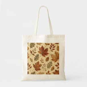 Bolsa Tote Padrão de Folhas de Outono – Botânica Outonal Vint