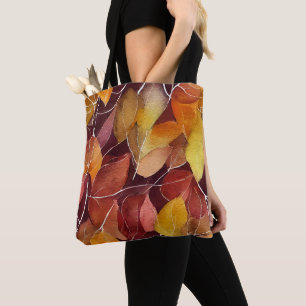Bolsa Tote Padrão de Folhas de outono do outono