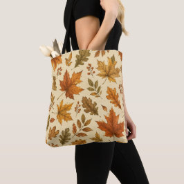 Bolsa Tote Padrão de Folhas de Outono | Folhagem de Outono em