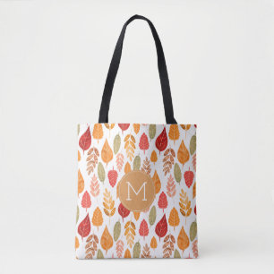 Bolsa Tote Padrão de Folhas de outono pintadas