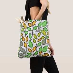 Bolsa Tote Padrão de Folhas de Vivid Chic