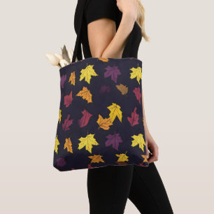 Bolsa Tote Padrão de Folhas do Autumn Maple