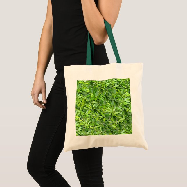 Bolsa Tote Padrão de Folhas Verde Lush - Botânica da Natureza (Frente (produto))