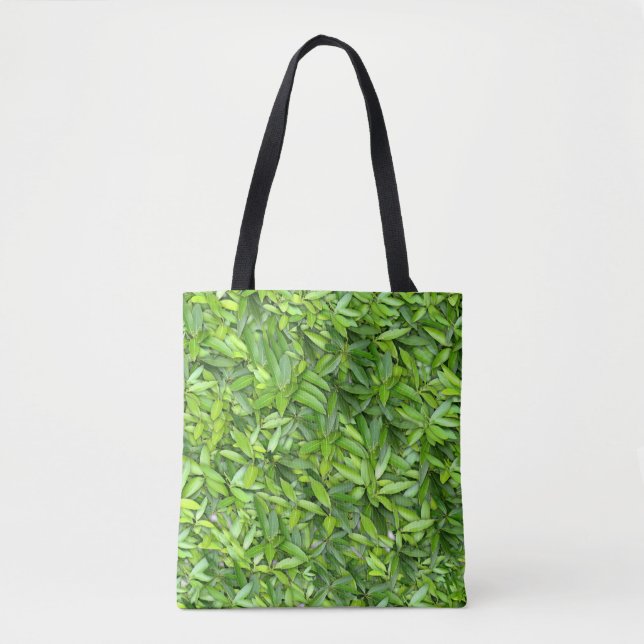 Bolsa Tote Padrão de Folhas Verde Lush - Botânica da Natureza (Frente)