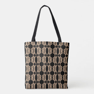 Bolsa Tote Padrão de forma moderno preto e bege