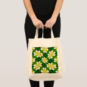 Bolsa Tote Padrão de Frangipani Amarelo