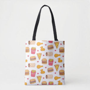 Bolsa Tote Padrão de Fritas de Burger Burger Burger Burger Bu