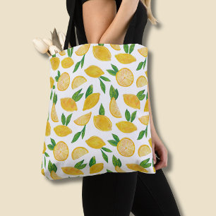 Bolsa Tote Padrão de Fruta Cítrica Limão