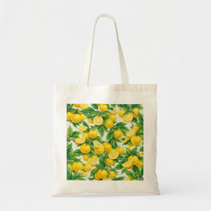 Bolsa Tote Padrão de Fruta Cítrica Yuzu Fatiada