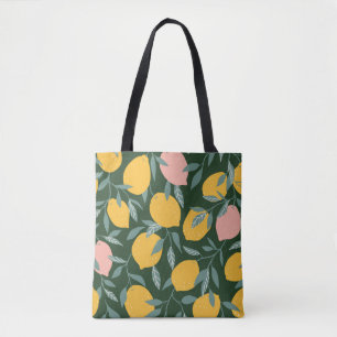 Bolsa Tote Padrão de Fruta sem costura de limão Vintage