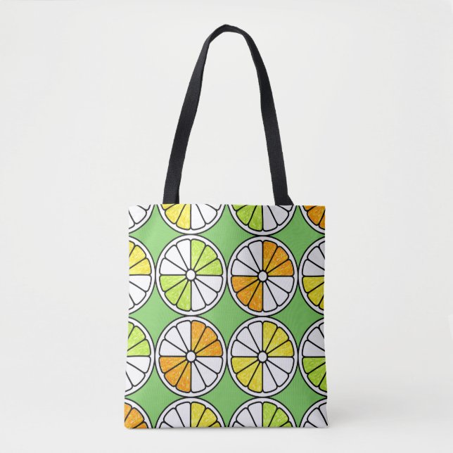 Bolsa Tote Padrão de fruta sem costura. Ilustração pintada. O (Frente)