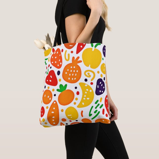Bolsa Tote Padrão de Fruta vibrante (Close Up)