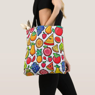Bolsa Tote Padrão de Fruta vibrante