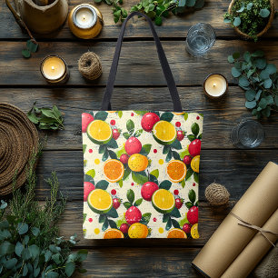 Bolsa Tote Padrão de Frutas Cítricas Frescas – Botânica Brilh