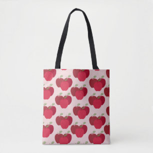 Bolsa Tote Padrão de Frutas Divertidas de Maçãs Frescas