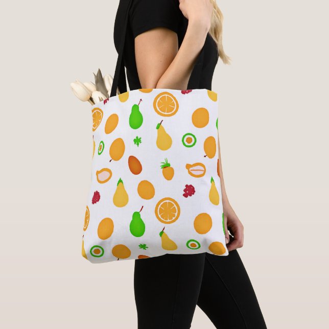 Bolsa Tote Padrão de Frutas Exóticas Desenho (Close Up)