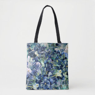 Bolsa Tote Padrão de Fundo da Cor da Água Iris Azul