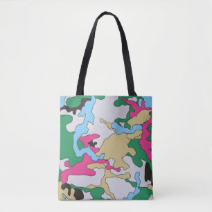Bolsa Tote Padrão de fundo de camuflagem incolor. C