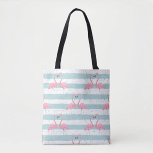 Bolsa Tote Padrão de Fundo Flamingo Exótico