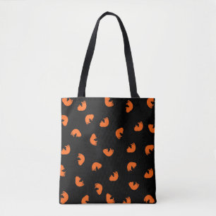 Bolsa Tote Padrão de Gato Laranja