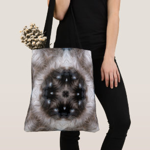 Bolsa Tote Padrão de Gato Siameses Caleidoscópio com Olhos Az