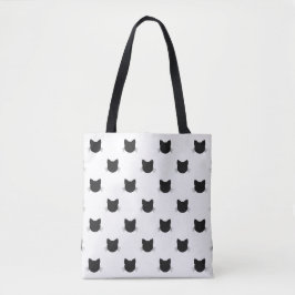 Bolsa Tote Padrão de gatos pretos