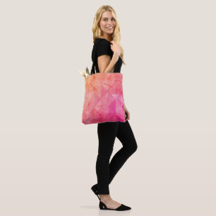 Bolsa Tote Padrão de geometria da cor laranja-rosa do Grunge