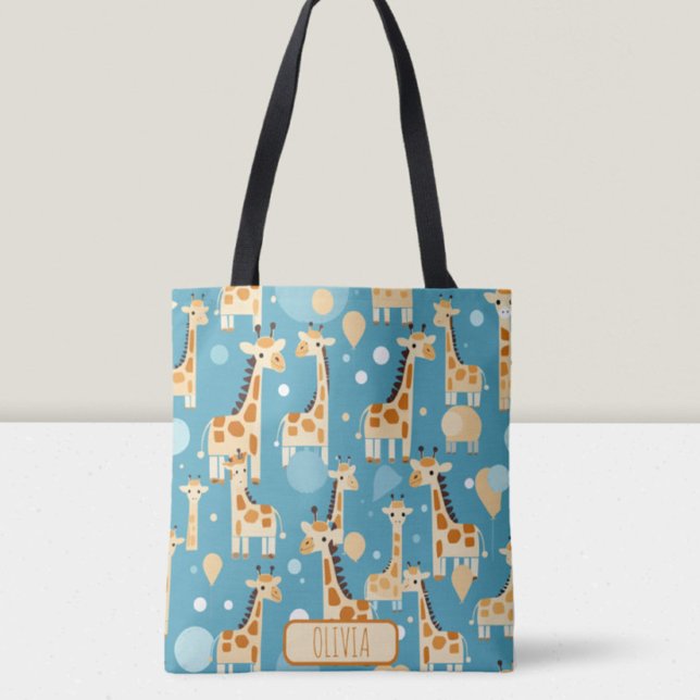 Bolsa Tote Padrão de Girafas Bonitas Personalizado (Criador carregado)