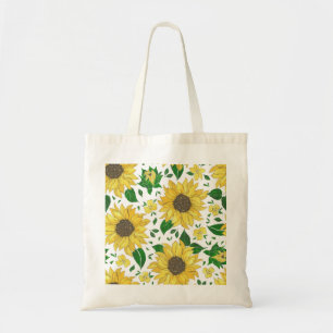 Bolsa Tote Padrão de Girassol em Aquarela