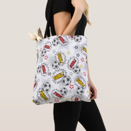 Bolsa Tote Padrão de Gol de Futebol de Quadrinhos – Esportes