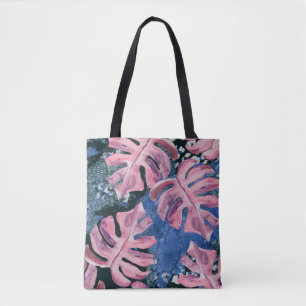 Bolsa Tote Padrão de Grunge Tropical de Summer Watercolor