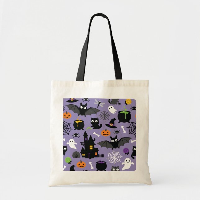 Bolsa Tote Padrão de Halloween (Frente)