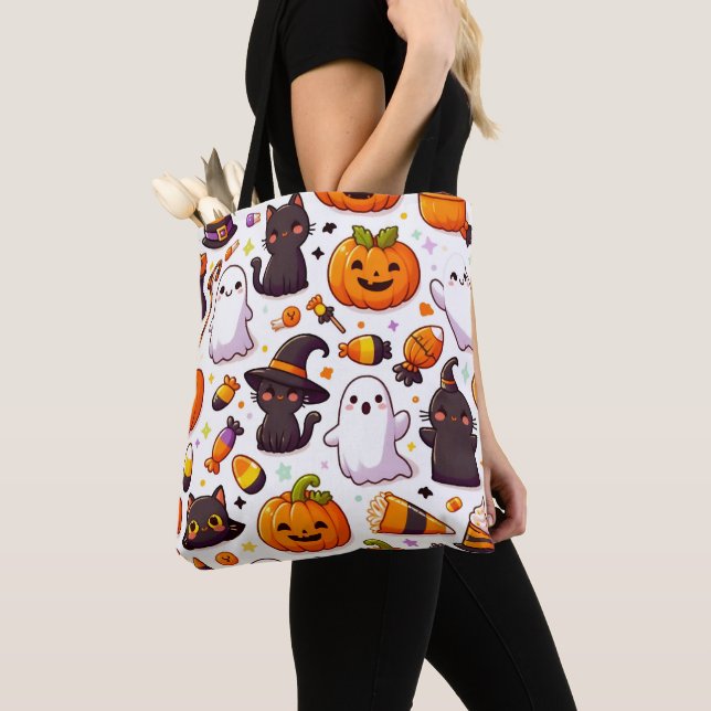 Bolsa Tote Padrão de Halloween (Close Up)