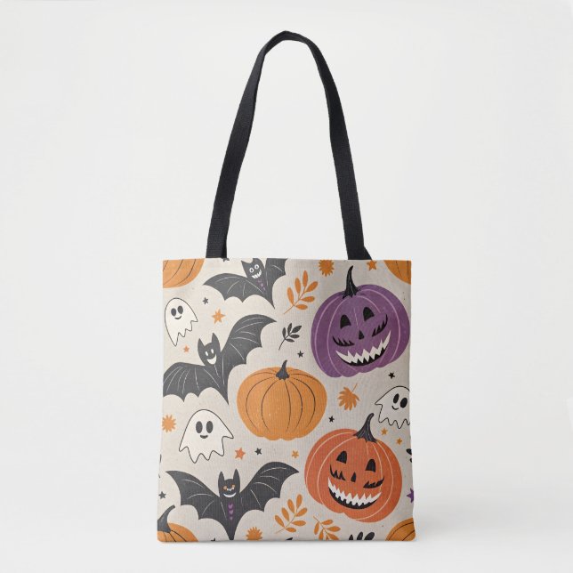 Bolsa Tote Padrão de Halloween e outono (Frente)