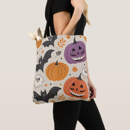 Bolsa Tote Padrão de Halloween e outono