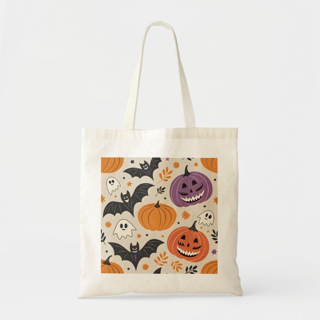 Bolsa Tote Padrão de Halloween e outono (Frente)