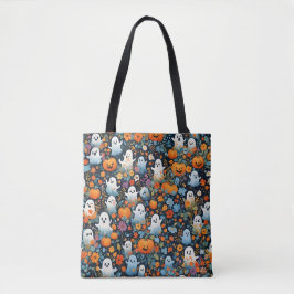 Bolsa Tote Padrão de Halloween Fantasma