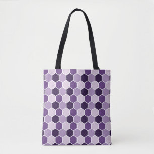 Bolsa Tote Padrão de hexágono ultravioleta sem costura. Honey
