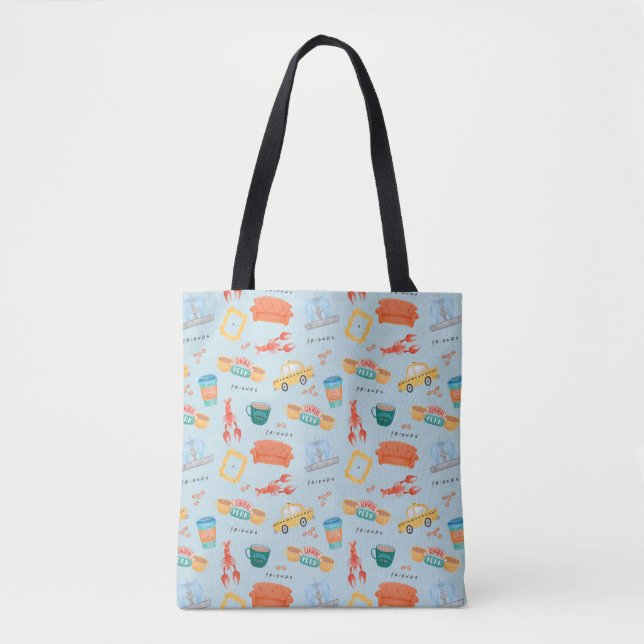 Bolsa Tote Padrão de Ícones Clássicos FRIENDS™ (Frente)