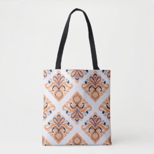 Bolsa Tote Padrão de ikat colorido no estilo vintage. Elegant