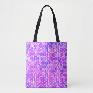 Bolsa Tote Padrão de ilustração do hexágono de aquarelas