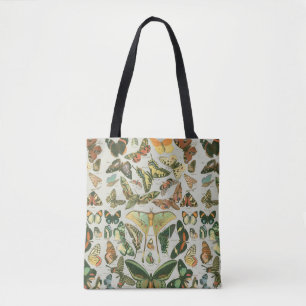 Bolsa Tote Padrão de Impressão de Borboleta Mariposa Vintage