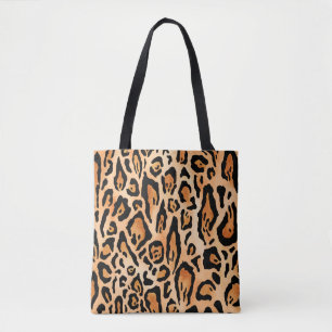 Bolsa Tote Padrão de impressão de Cheetah de Aquarela