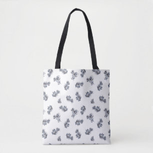 Bolsa Tote Padrão de Impressão de Cor de Água Azul