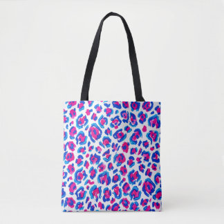 Bolsa Tote Padrão de Impressão de Leopardo Neon