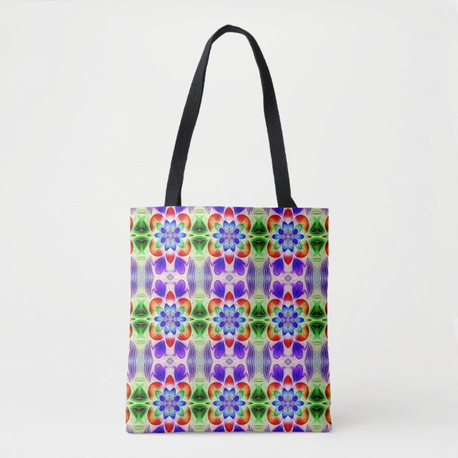 Bolsa Tote Padrão de impressão de tecido multicolorido modern (Frente)