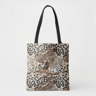 Bolsa Tote Padrão de Impressão do Leopardo Animal Moderno de 