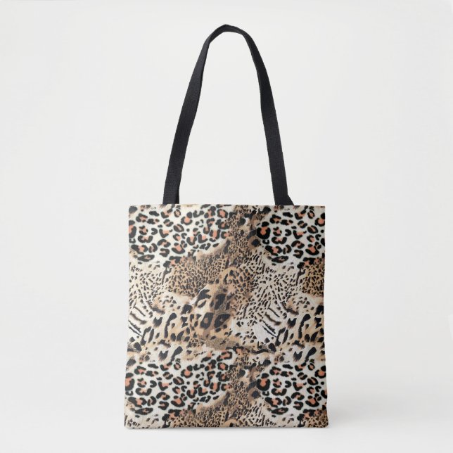 Bolsa Tote Padrão de Impressão do Leopardo Animal Moderno de 
