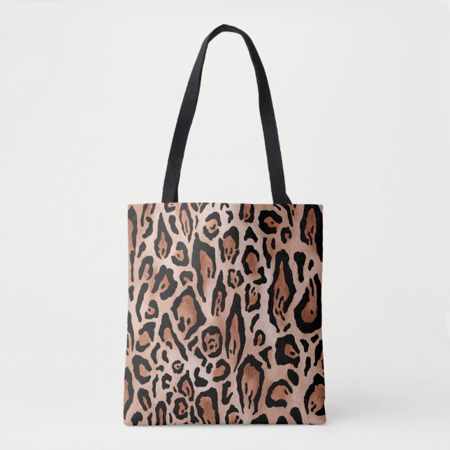 Bolsa Tote Padrão de impressão leopardo (Frente)